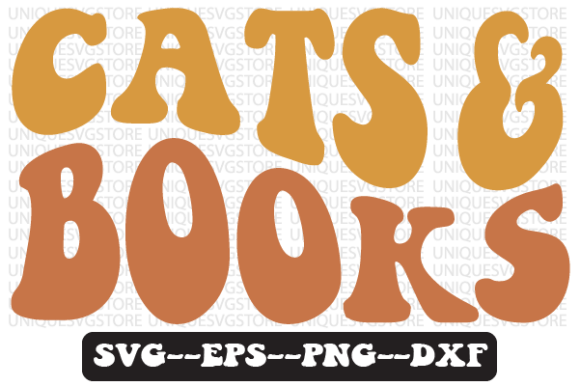 Cats and Books Groovy Retro Svg Design Review
